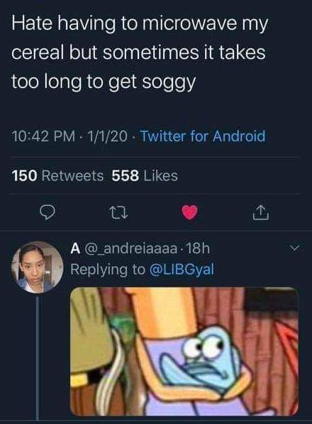 meme SpongeBob tentang sereal
