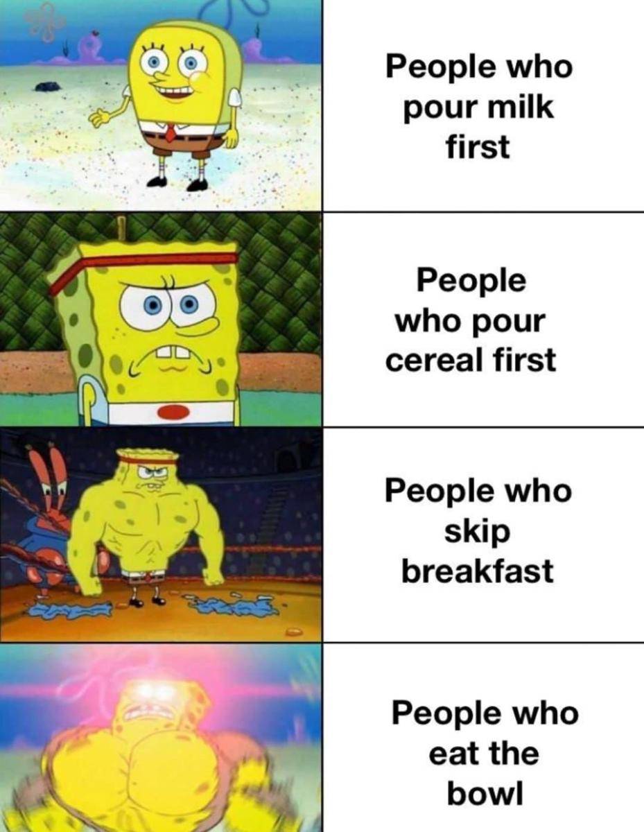 meme SpongeBob tentang sereal