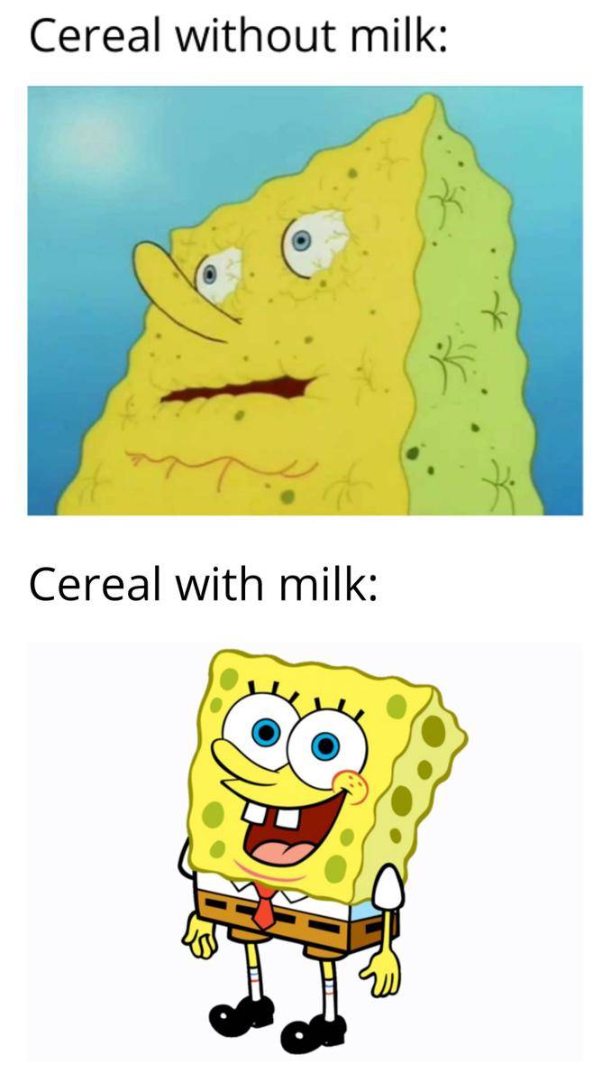 meme SpongeBob tentang sereal
