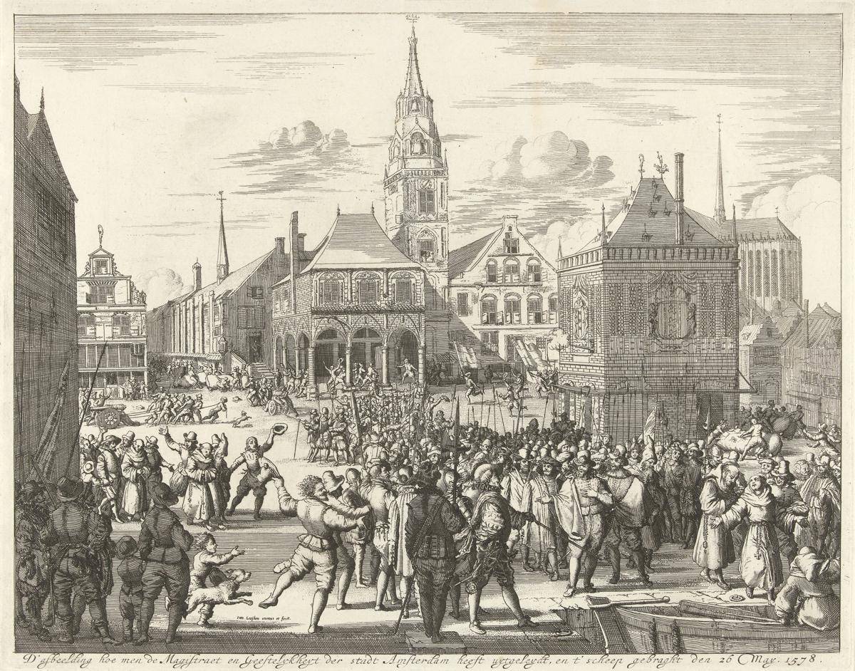 ilustrasi peristiwa Alteratie 1578, demo terorganisir di Amsterdam (commons.wikimedia.org/Rijksmuseum)