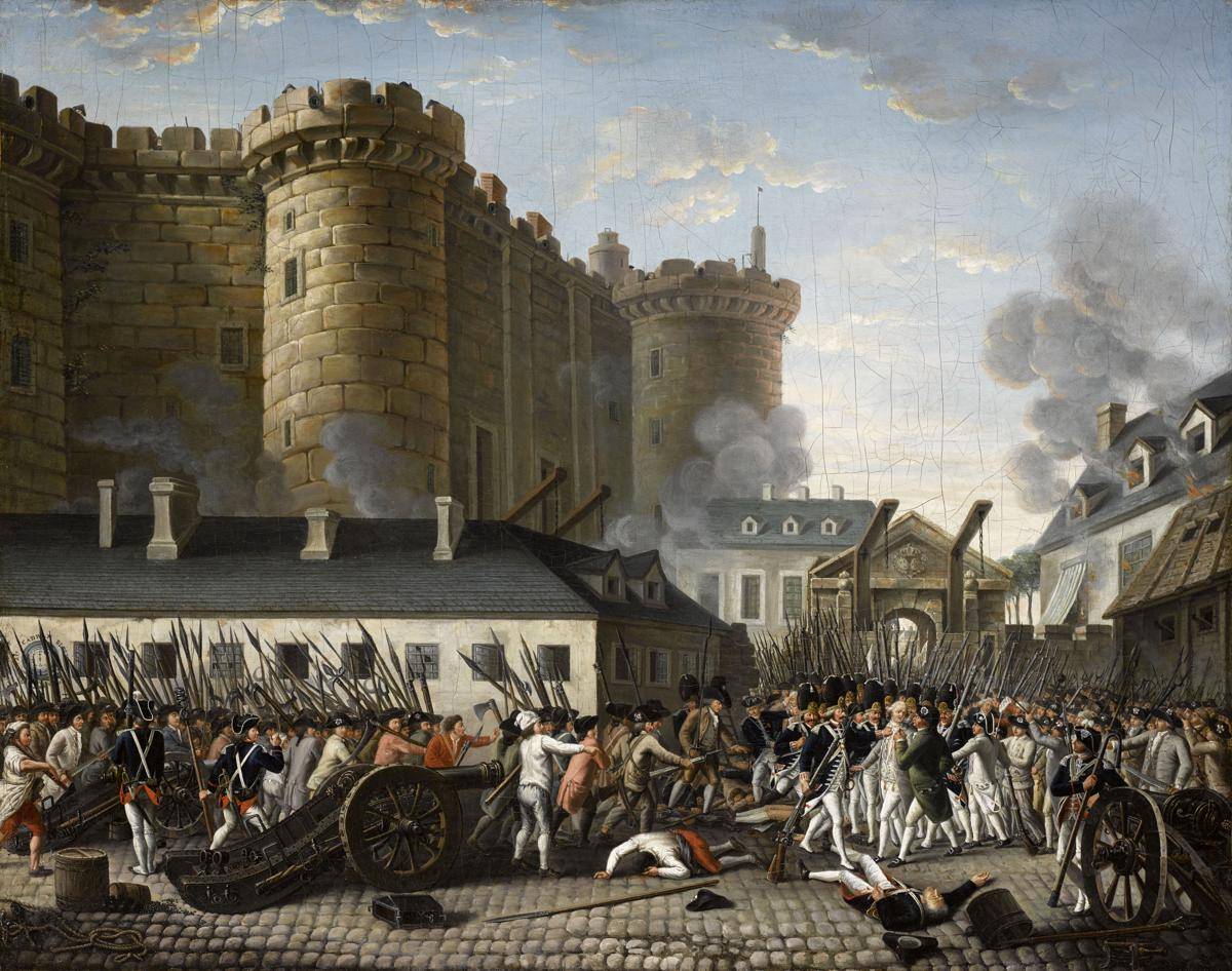 ilustrasi demonstrasi rakyat di Paris yang memicu Revolusi Prancis 1789 (commons.wikimedia.org/Unidentified painter)