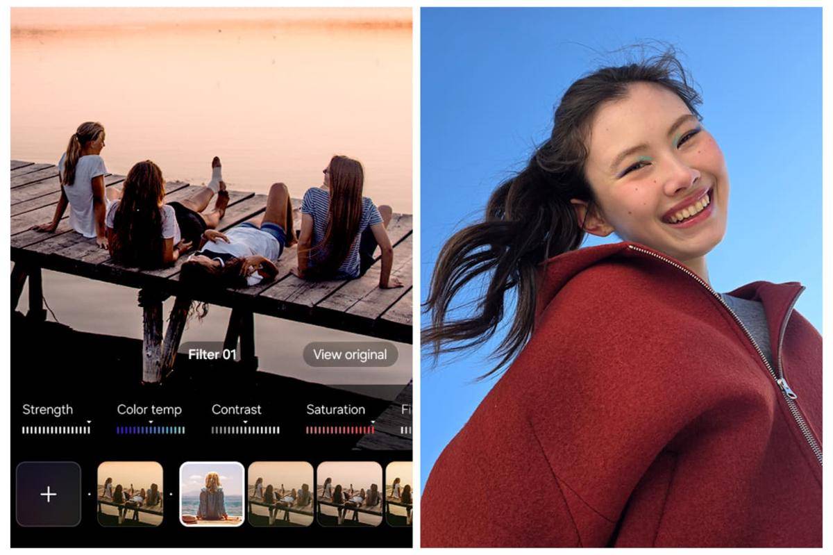 opsi filter Galaxy AI dan hasil portrait Galaxy S25