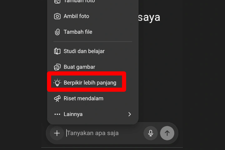 ilustrasi tata letak fitur berpikir lebih panjang (dok. OpenAI/ChatGPT)