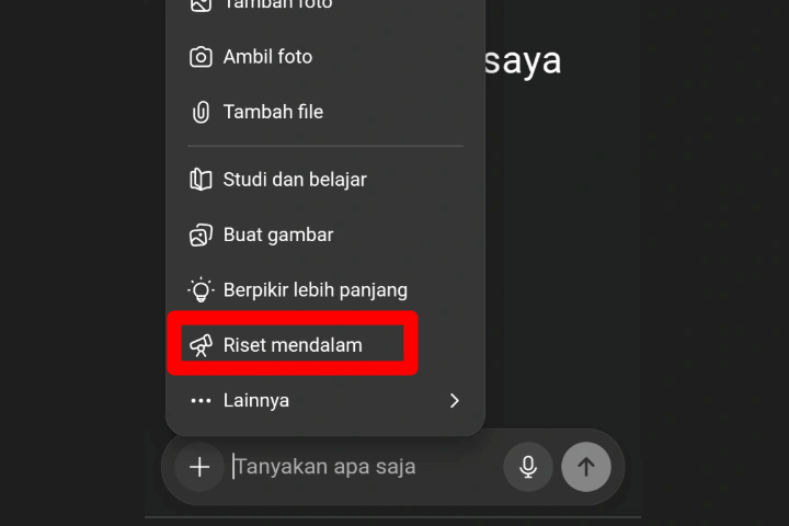 ilustrasi tata letak fitur riset mendalam (dok. OpenAI/ChatGPT)