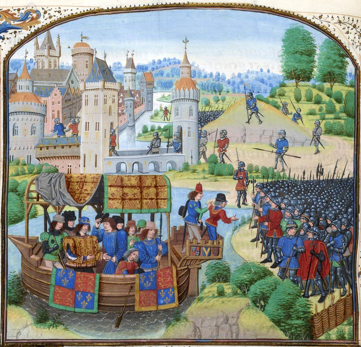 ilustrasi Raja Richard II bertemu pemberontak selama Peasants’ Revolt 1381 di London (commons.wikimedia.org/Jean Froissart)