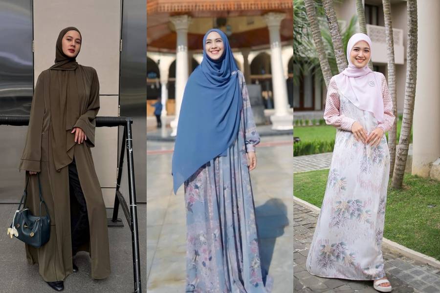 outfit syar'i untuk acara maulid (instagram.com/paula_verhoeven | okisetianadewi | cutsyifaa)