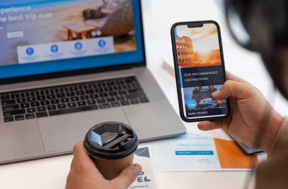 ilustrasi beli tiket travel online (freepik.com/freepik)