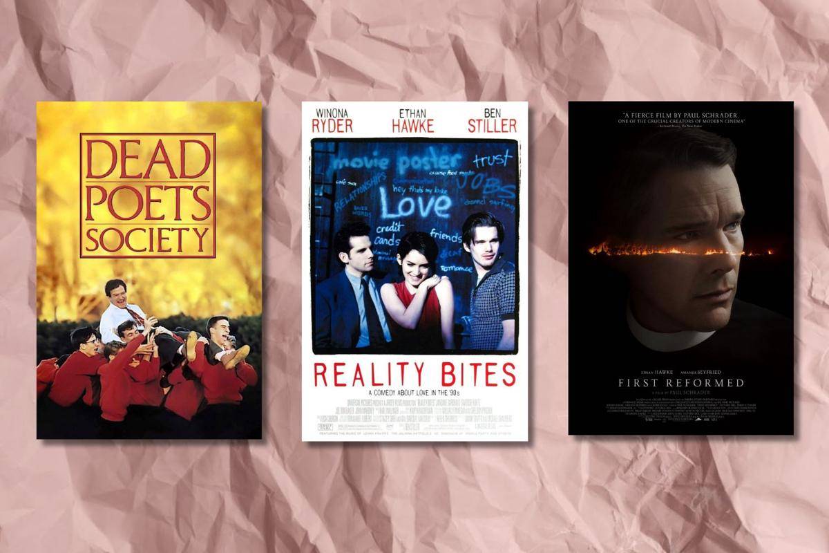 poster fiim Dead Poets Society, Reality Bites, dan First Reformed (dok. Walt Disney Pictures/Dead Poets Society | dok. Universal Pictures/Reality Bites | dok. A24/First Reformed)