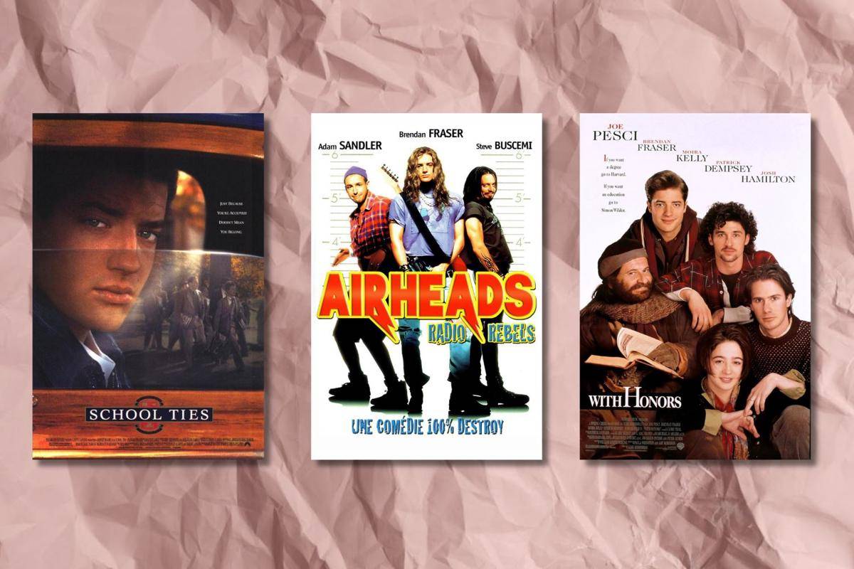 poster film School Ties, Airheads, dan With Honors (dok. Paramount/School Ties | dok. 20th Century Studios/Airheads | dok. Warner Bros/With Honors)