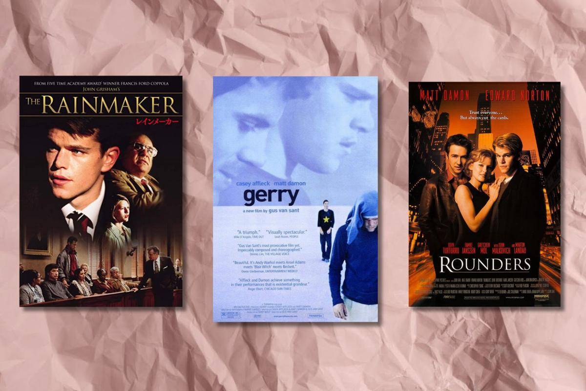 poster film The Rainmaker, Gerry, dan Rounders (dok. Miramax/The Rainmaker | dok. ThinkFilm/Gerry | dok. Miramax/Rounders)