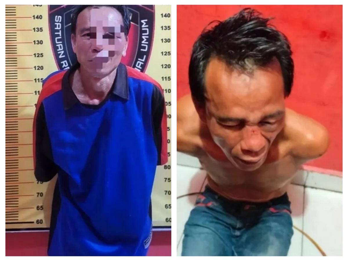 Pelaku penjagalan kucing saat ditangkap Saat Reskrim Polres Pagar Alam. (Dok. Polres Pagar Alam)