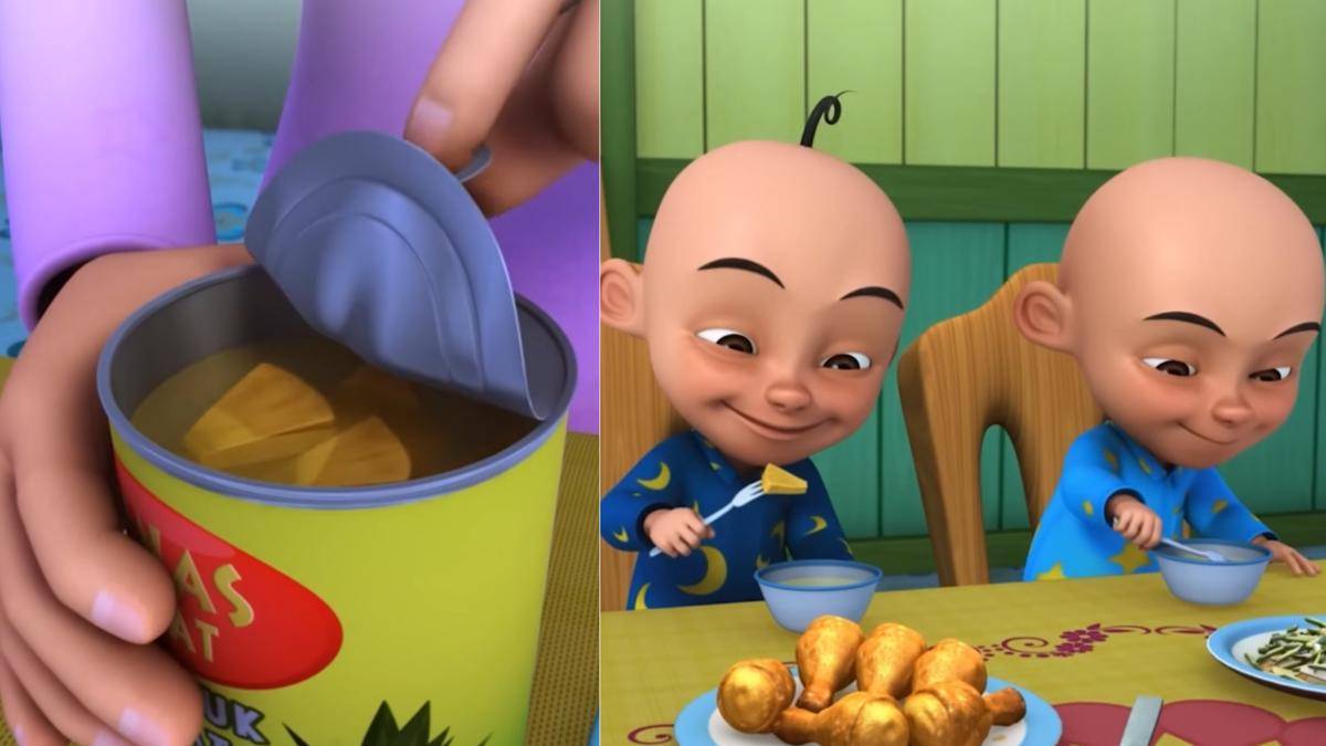 nanas kalengan yang dinikmati oleh Upin dan Ipin