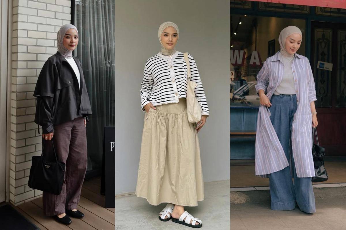 ide OOTD hijab trendy ala Intan Sugih 