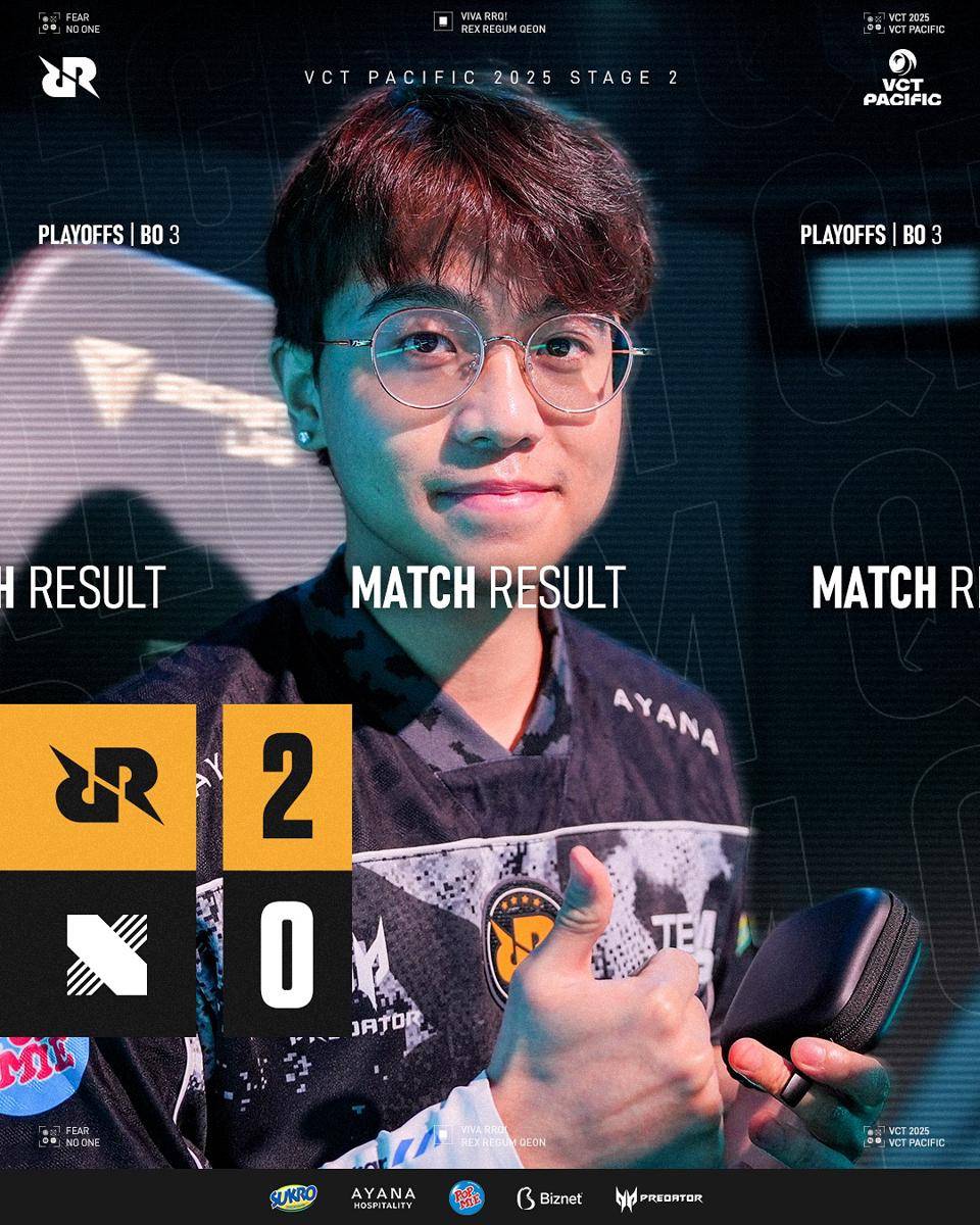 RRQ menang atas DRX dengan skor 2-0 