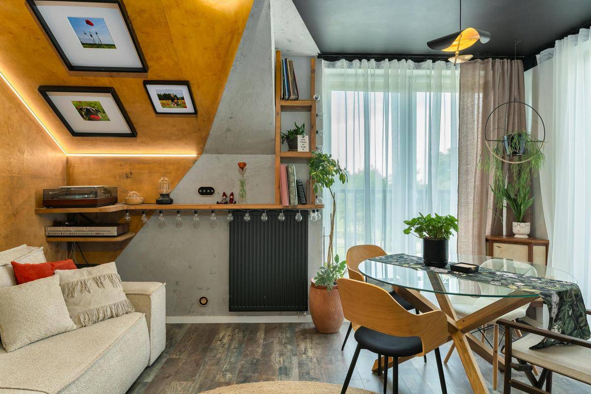 ilustrasi rumah dengan nuansa earth tone