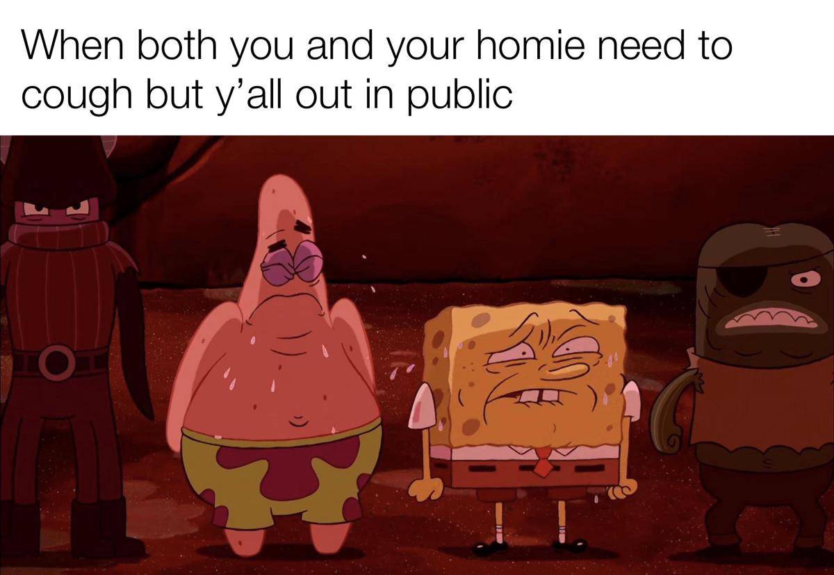 meme SpongeBob tentang batuk