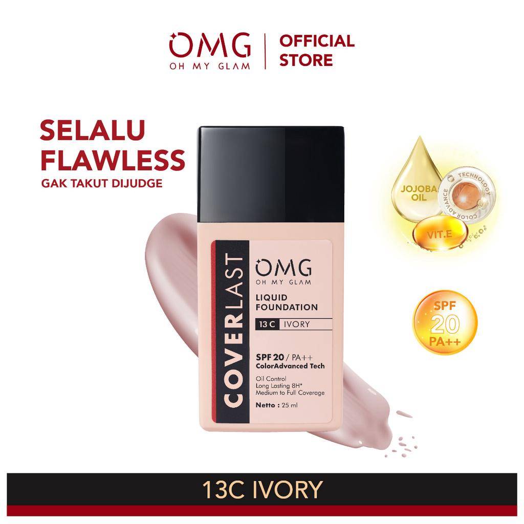 OMG Oh My Glam Coverlast Liquid Foundation 13 C Ivory (shopee.co.id/OMG Beauty Official Shop)