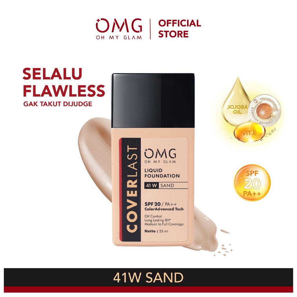 OMG Oh My Glam Coverlast Liquid Foundation 41 W Sand (shopee.co.id/OMG Beauty Official Shop)