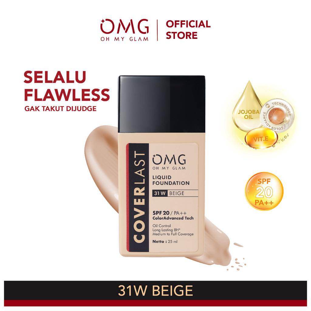 OMG Oh My Glam Coverlast Liquid Foundation 31 W Beige (shopee.co.id/OMG Beauty Official Shop)