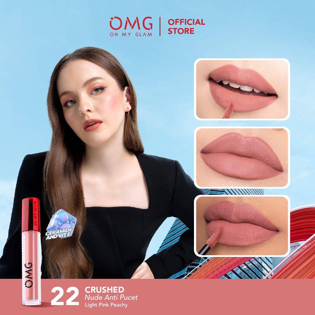 OMG Oh My Glam Matte Kiss Lip Cream Shade Nomor 22 - Crushed (itsomgbeauty.com/OMG Oh My Glam Matte Kiss Lip Cream Shade Nomor 22 - Crushed)
