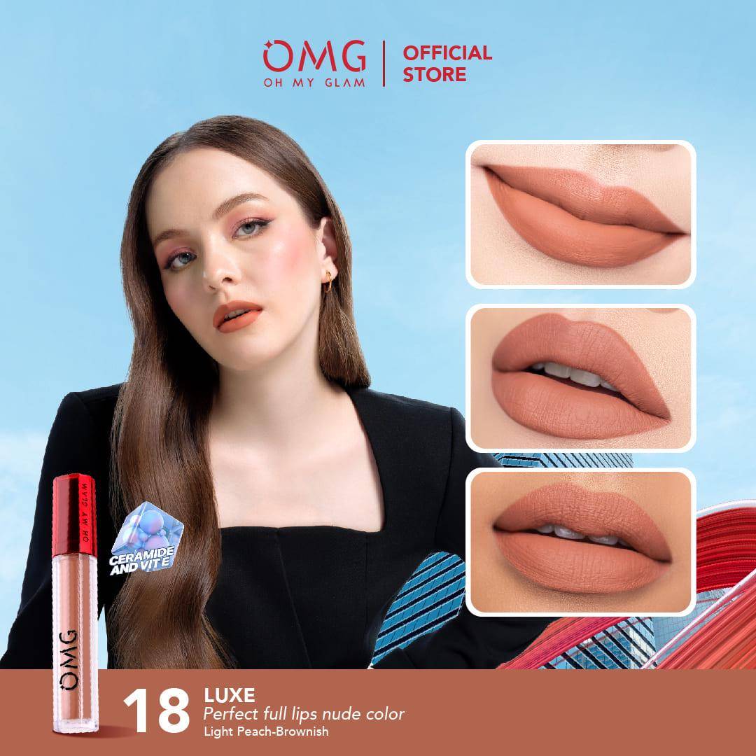 OMG Oh My Glam Matte Kiss Lip Cream Shade Nomor 18 - Luxe (itsomgbeauty.com/OMG Oh My Glam Matte Kiss Lip Cream Shade Nomor 18 - Luxe)