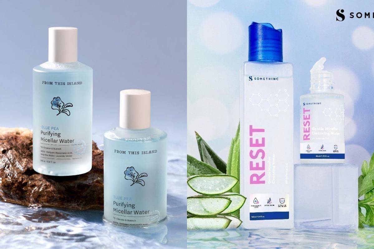 Rekomendasi micellar water yang aman untuk ibu hamil (shopee.co.id/From This Island Official Store | shopee.co.id/SOMETHINC Official Shop)
