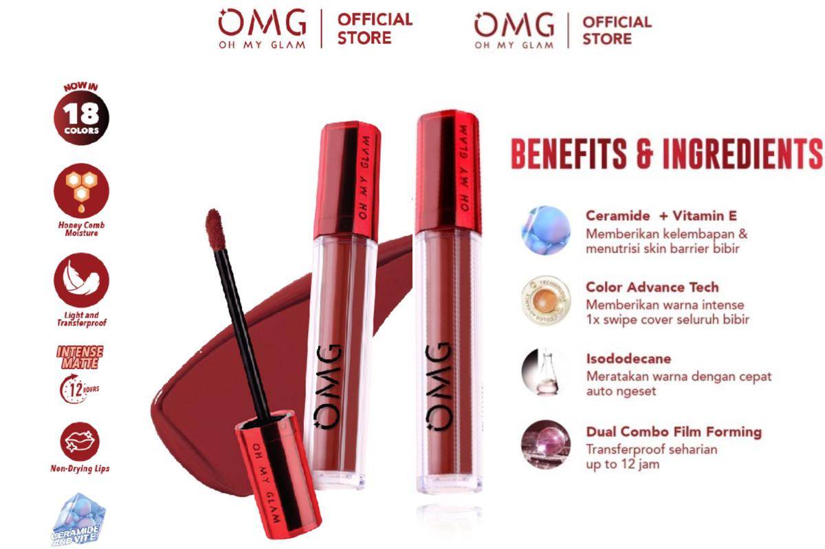 Oh My Glam Mattelast Lip Cream (shopee.co.id/OMG Beauty Official Shop)