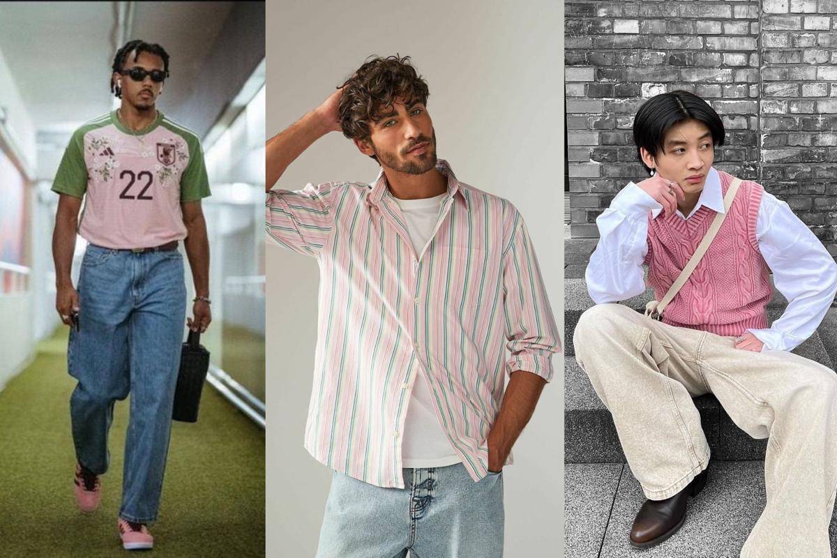 OOTD pink hijau untuk pria 