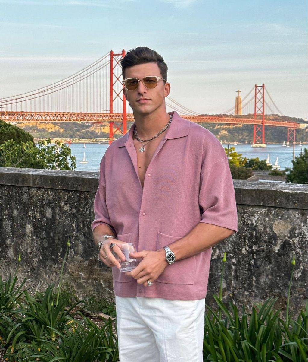 OOTD pink hijau untuk pria