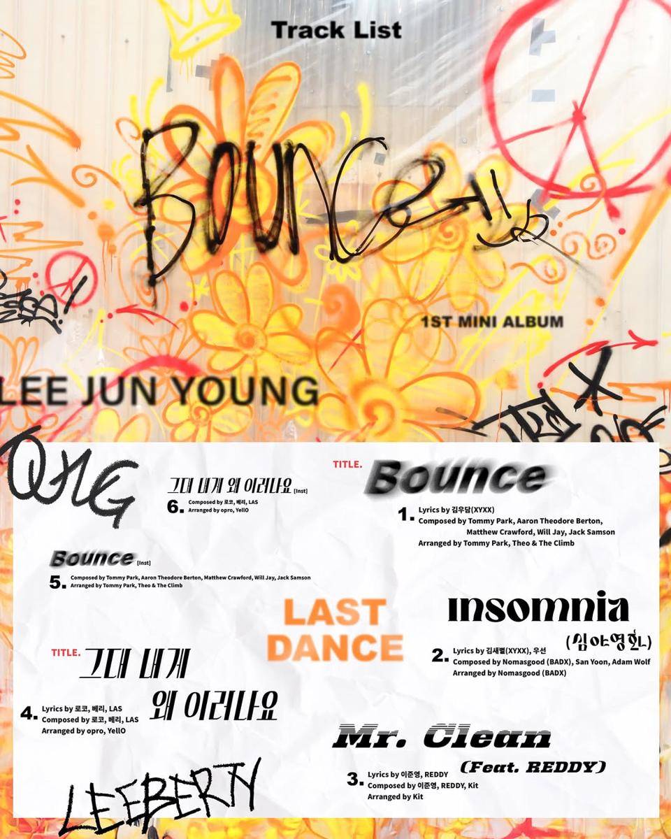 Track List LAST DANCE, 1st Mini Album Lee Jun Young