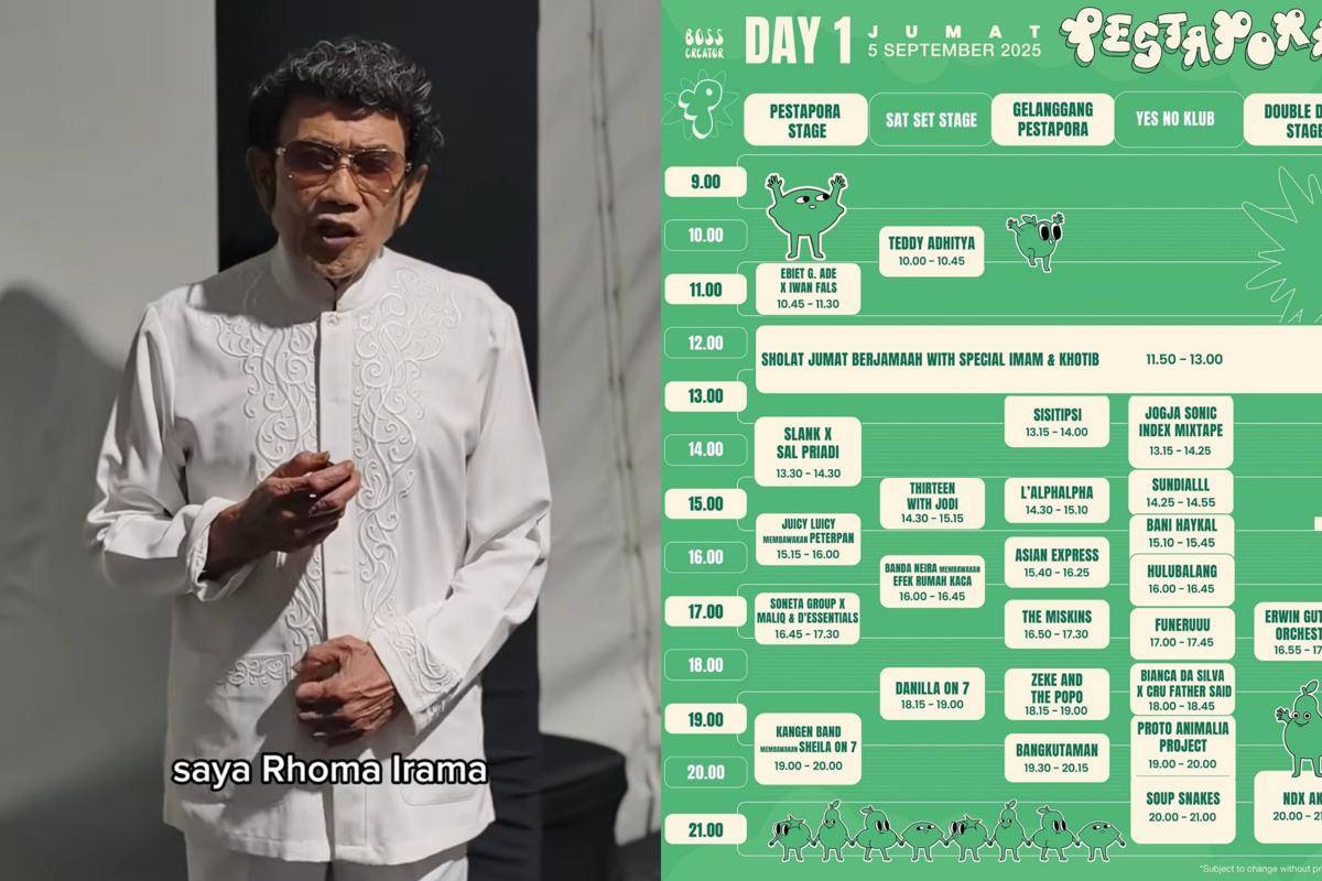 Rhoma Irama menjadi imam dan khotib salat Jumat berjamaah di Pestapora