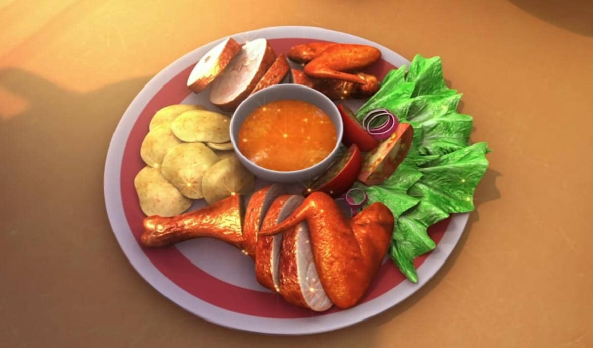 ayam golek spesial Uncle Muthu yang ditambah saus cocolan khusus 