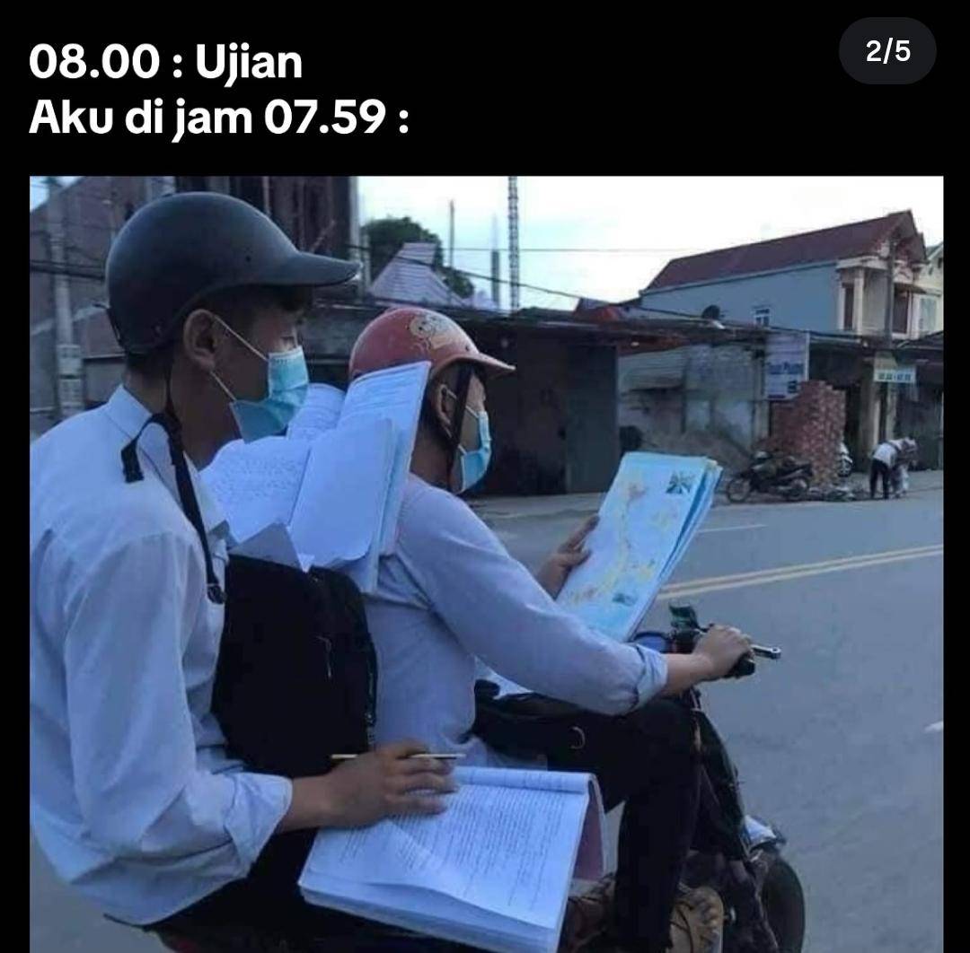 meme tipe murid hadapi ujian