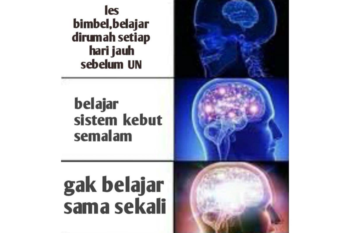 meme tipe murid hadapi ujian