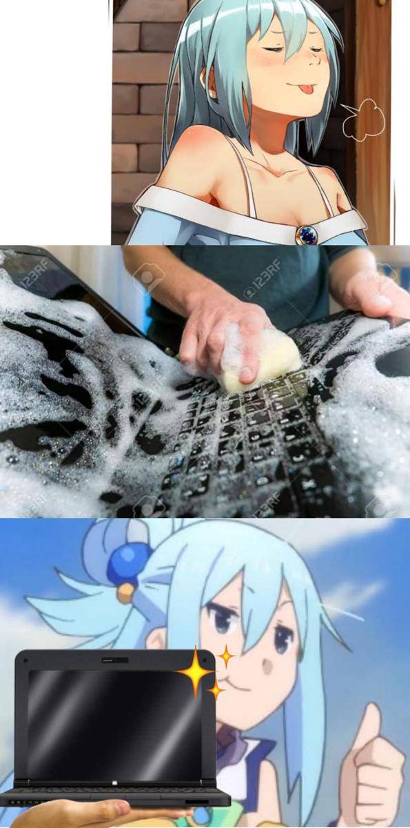 meme anime tentang laptop