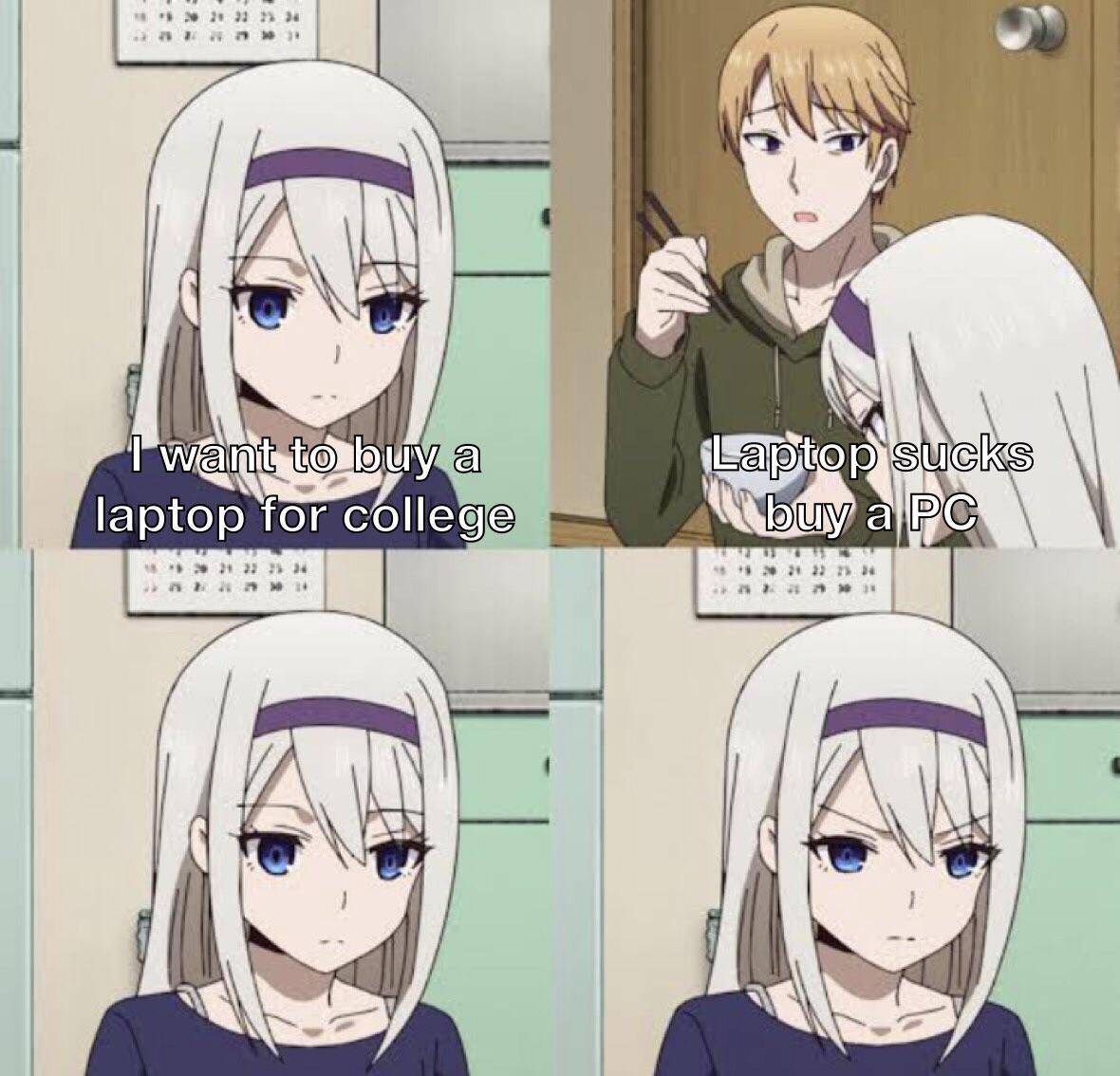 meme anime tentang laptop