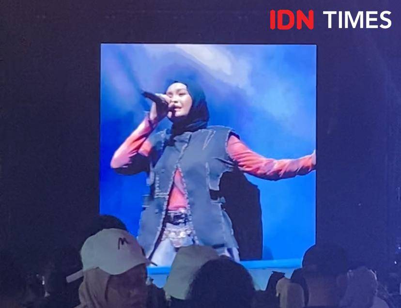 potret Salma Salsabil di Pestapora hari kedua, Sabtu (6/9/2025)