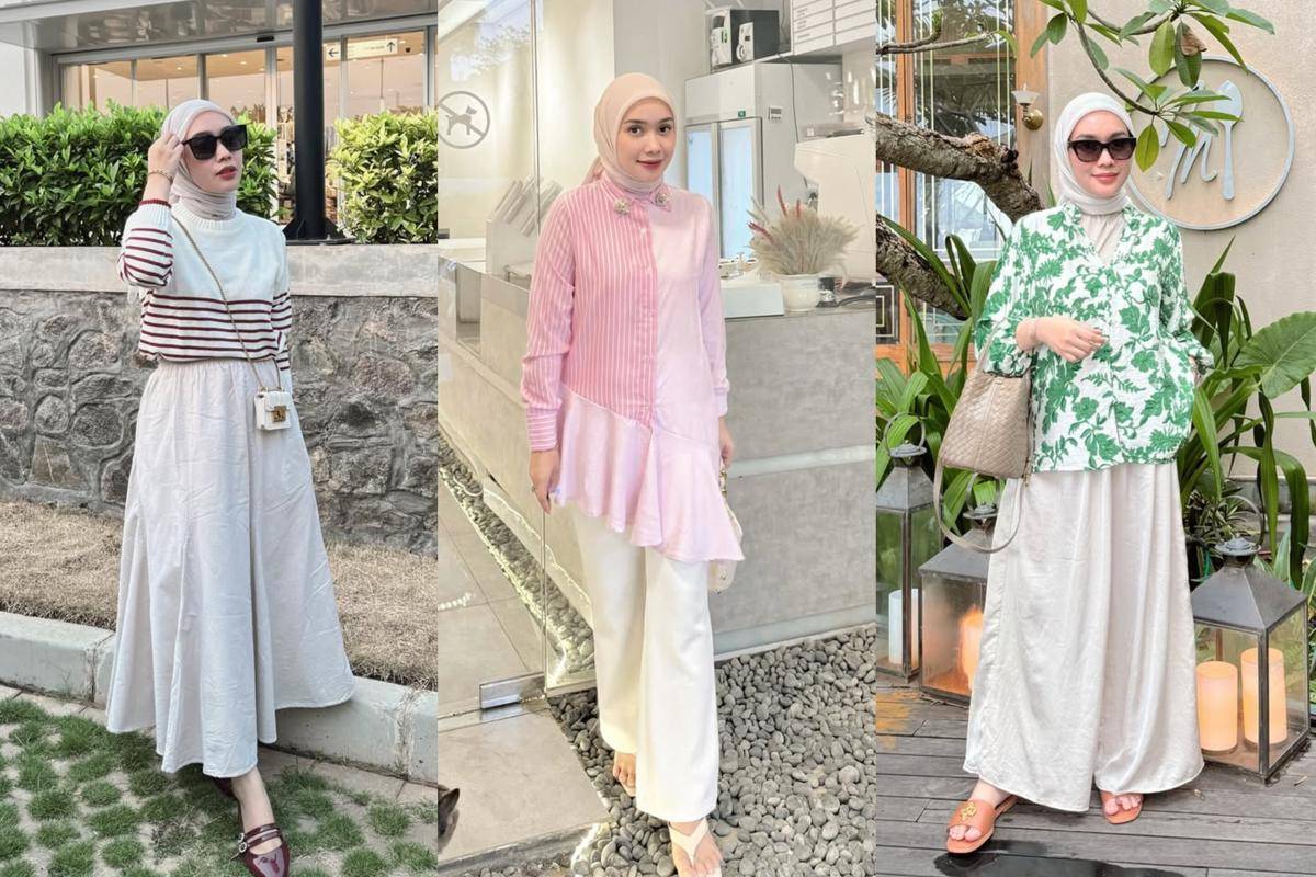 potret mix and match hijab nyaman ala Arrum Rahma
