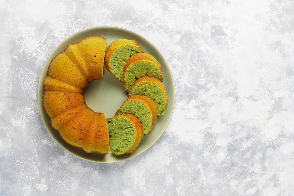 ilustrasi matcha chiffon cake