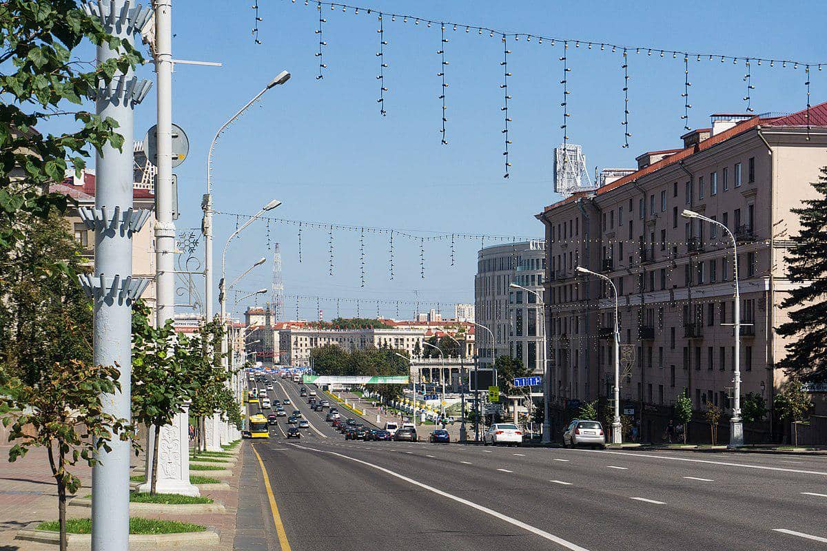 potret Independence Avenue di Minsk