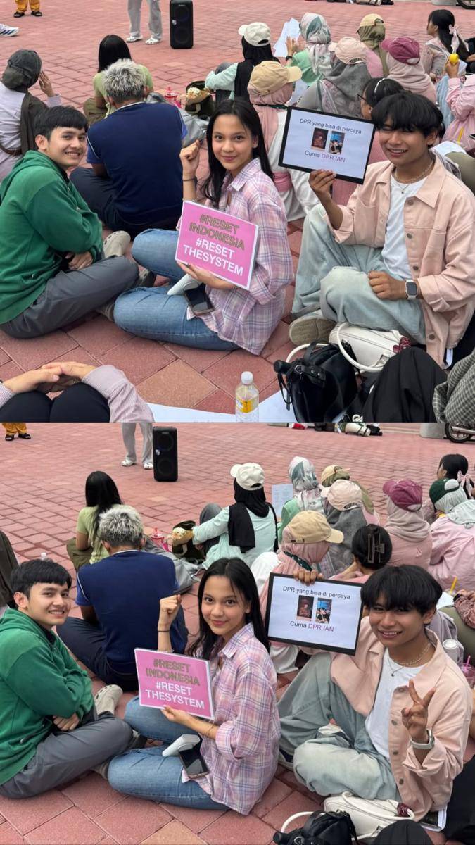 Khai, Nerya dan Luthfi ikut aksi tuntutan 17+8 di Korea (instagram.com/koreabergerak)