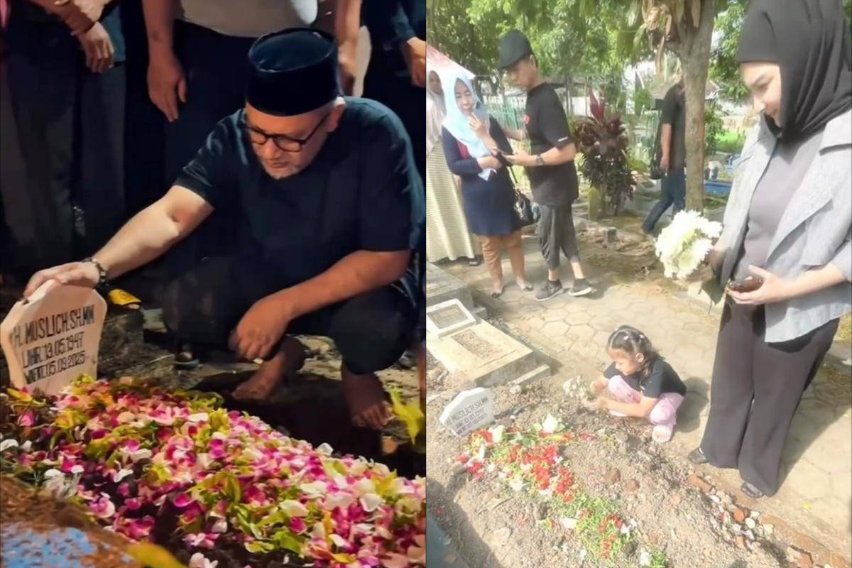 pemakaman ayah mertua Mona Ratuliu