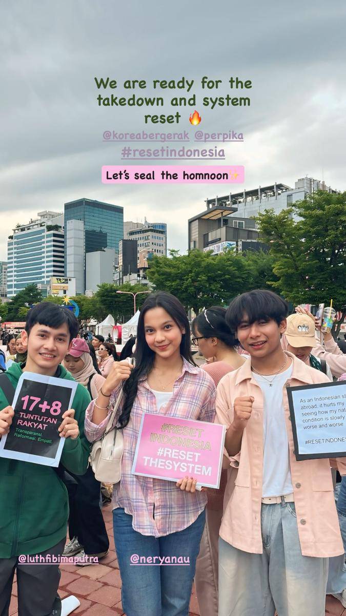 Khai, Nerya dan Luthfi ikut aksi tuntutan 17+8 di Korea