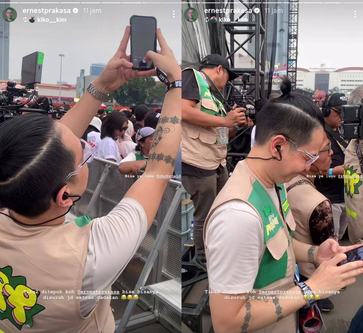 Ernest Prakasa syuting film baru di Pestapora