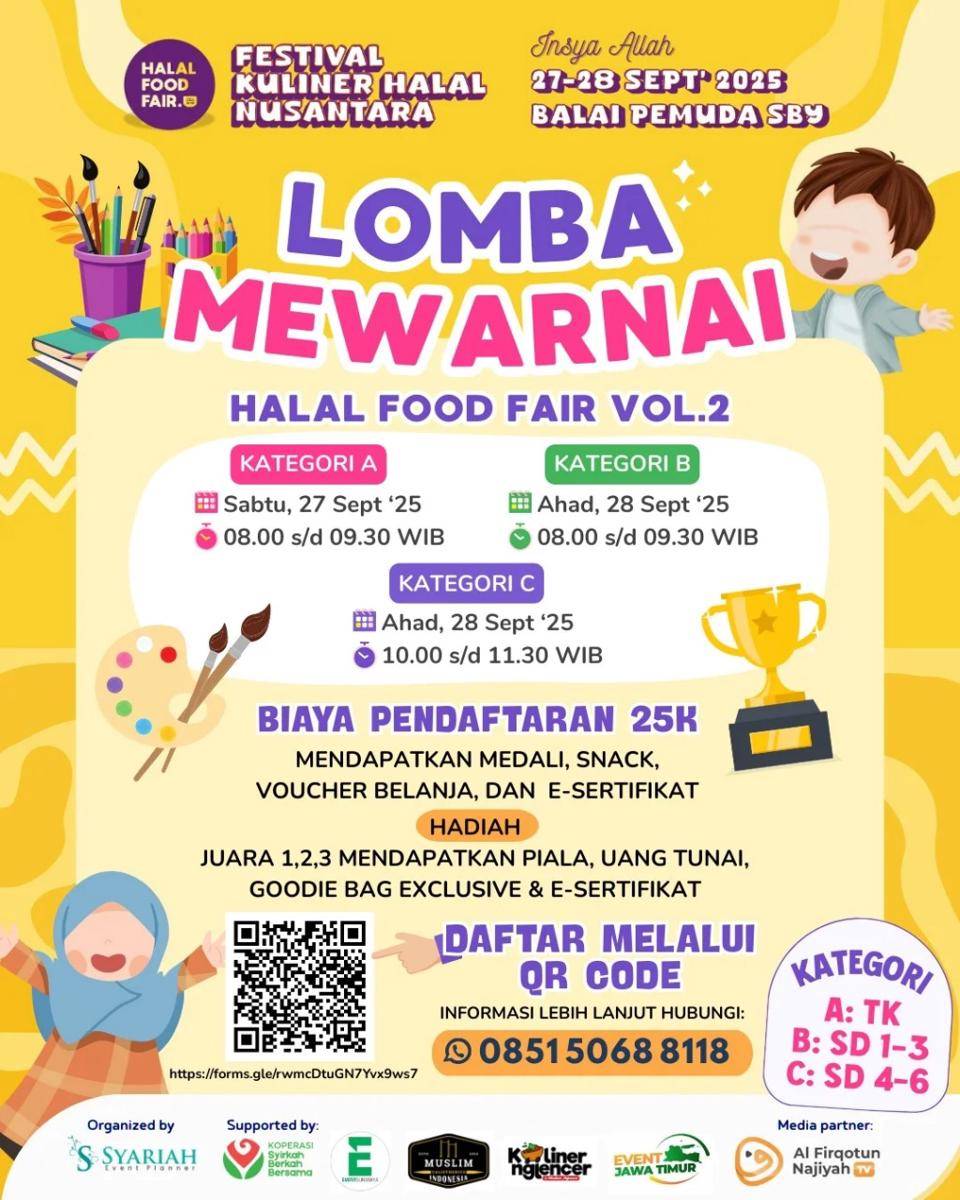 Poster Lomba Mewarnai HFF 2025 Vol.2. (instagram.com/halalfoodfair.id)