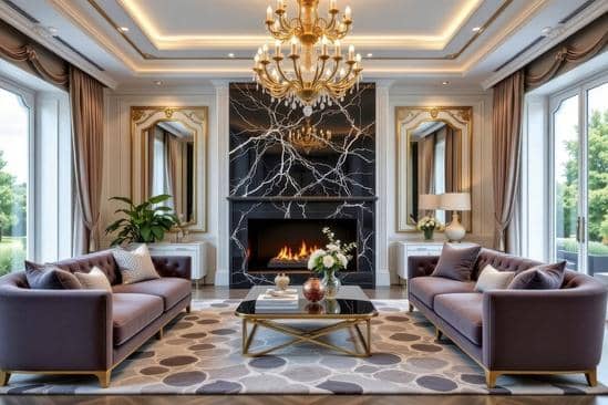 ide ruang tamu klasik dekorasi marmer