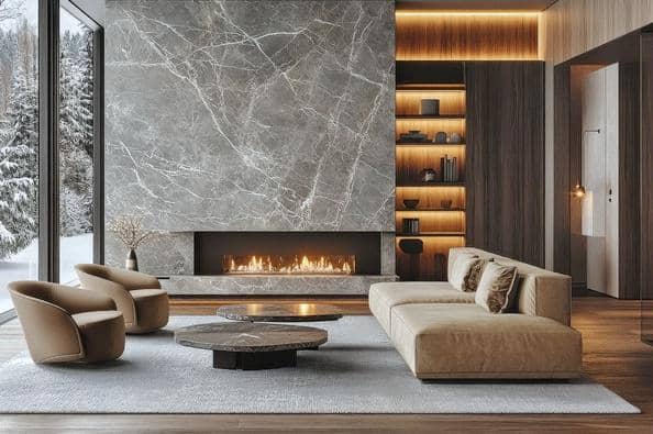 8 Ide Ruang Tamu Elegan Dekorasi Dinding Marmer, Mana Favoritmu?