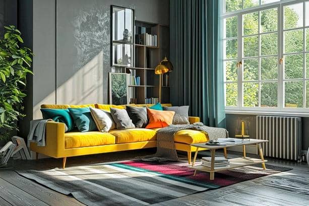 ide ruang tamu sofa kuning