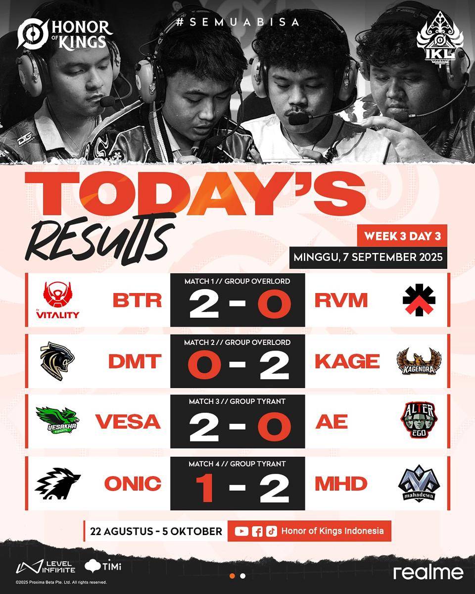 Recap Match HOK IKL FALL 2025 Week 3 Day 3 (instagram.com/hok.esports.id)