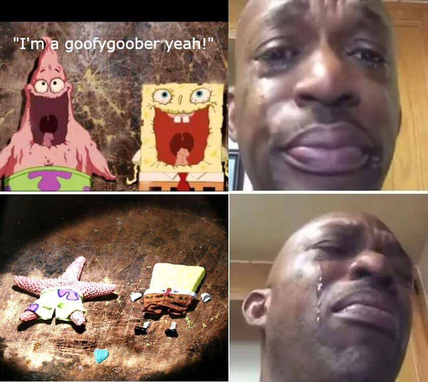 meme momen sedih dalam SpongeBob